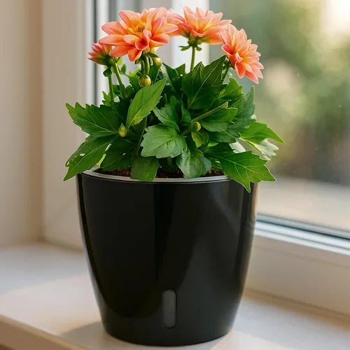 Vista 8 de Macetas de riego automático para plantas de interior, paquete de 16 macetas de riego automático con orificios de drenaje, macetas pequeñas