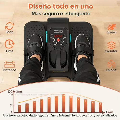 Vista 3 de ESL Under Desk Elliptical, Electric Elliptical Leg Exerciser for Seniors Negro