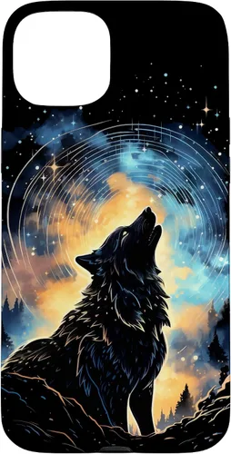 Vista 9 de Howling Wolf Space Galaxy Stars Wolves Animal Case for iPhone 17