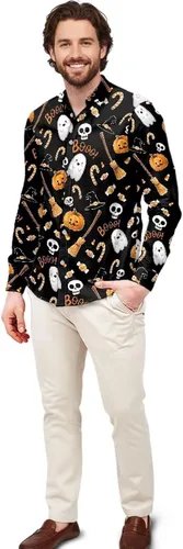 Vista 27 de Camisas polinesias para hombre con patrones de hojas tropicales polinesias, camisa hawaiana de manga larga para hombre, ropa de vacaciones de otoño