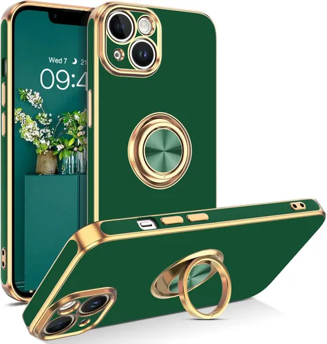Vista 14 de VENINGO Funda para iPhone 14, funda para iPhone 14, ajuste delgado, suave soporte de anillo de 360° con base, compatible con soporte magnético