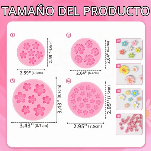 Vista 3 de 4 moldes de silicona para dulces, mini moldes de silicona de chocolate para decoración de pasteles, pequeños moldes de arcilla polimérica