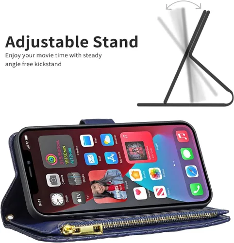 Vista 3 de Asuwish Funda de teléfono para iPhone 12 Pro Max 6.7 con protector de pantalla de vidrio templado y tarjetero de cuero para iPhone 12promax 5G i 12s