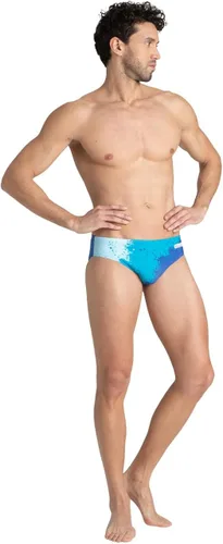 Vista 4 de Arena Men's Team Color Print 3-inch Brief Athletic Training Swimsuit Bathing Suit