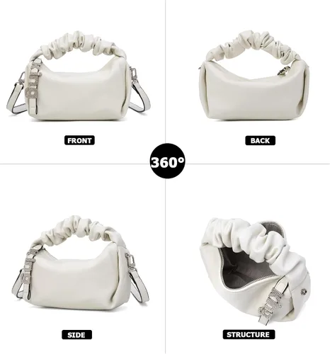 Vista 2 de KingTo Bolso pequeño de hombro para mujer, bolso de mano suave de diseñador en la nube, bolso cruzado ligero