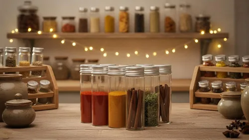 Vista 4 de Frascos de sello vacío de 1.7 fl oz Botella de vidrio con tapa de rosca de color plateado de aluminio Sellado Contenedor de regalo de alimentos