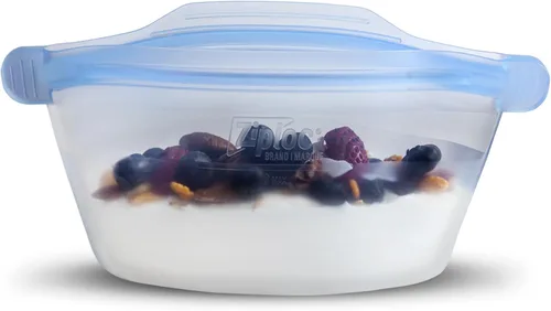 Vista 17 de Ziploc Endurables - Recipiente pequeño, 2 tazas, bolsas de silicona reutilizables y recipientes de preparación de alimentos para congelador, horno