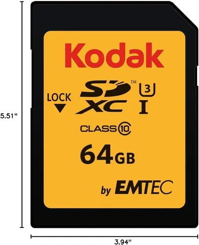 Vista 3 de Tarjeta SDXC Kodak 64GB UHS-I U3 V30 Ultra - Hasta 95MB/s de velocidad máxima de lectura - Velocidad de escritura de hasta 85MB/s - Almacenamiento