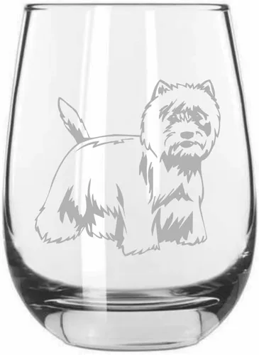 Vista 7 de Shar Pei (chino) - Vaso de vino sin tallo grabado para perro, 15.25 onzas