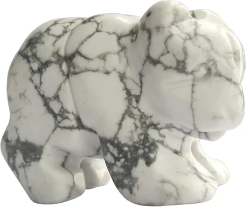 Vista 4 de Figuras naturales de oso de piedra de sangre africana, cristales tallados a mano de 1.5 pulgadas y estatua de piedra curativa para decoración