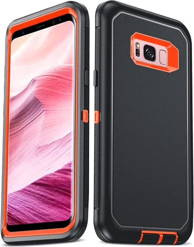 Vista 15 de LeYi Funda compatible con Galaxy S8 Plus: funda de protección 3 en 1 de cuerpo completo a prueba de golpes, de goma, resistente, resistente, a