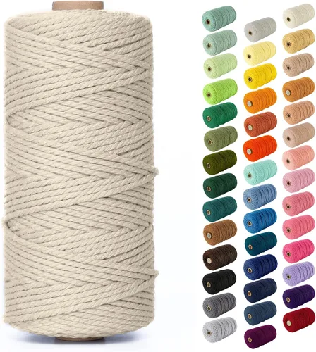 Vista 32 de Nook Theory Hilo de macramé de 3mm 109 yardas - Cuerda de macramé suave de 4mm, 5mm perfecta para nudos - Suministros de macramé para colgadores