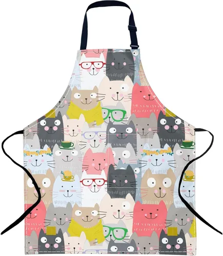 Vista 12 de Delantal ajustable con bolsillo para hombres y mujeres, delantales impermeables, regalos para cocina, hornear, chef, pintura, jardinería
