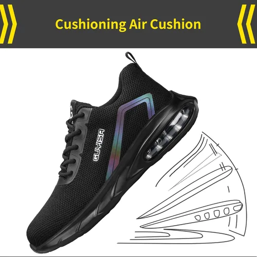 Vista 9 de GLANOUDUN Steel Toe Shoes for Men Lightweight Safety Work Shoe,Breathable Comfortable Tennis Working Footwear,Indestructible Steel Toe