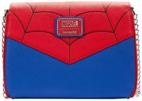 Vista 3 de Loungefly Marvel Spider Man - Bolso cruzado con bloques de color, talla única, rojo azul