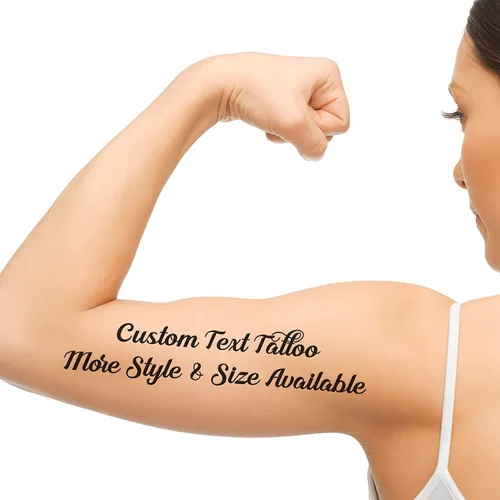 Vista 11 de Tatuajes temporales realistas personalizados, diseños de texto con nombre personalizado, crea tus propios tatuajes falsos para adultos, hombres
