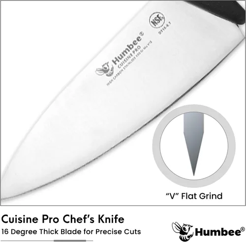 Vista 2 de Cuchillo de chef de 6 pulgadas, hoja de acero inoxidable de alto carbono certificada NSF – Mango ergonómico codificado por colores, cuchillo de Negro