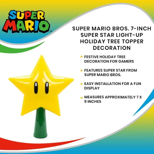 Vista 7 de Estrella para Árbol Mario Super Star Gen 2 Enchufable Iluminada para Navidad