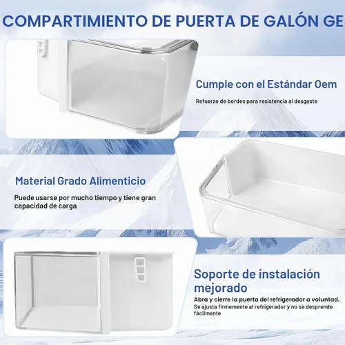 Vista 5 de DA97-12650A - Cesta de estante para puerta de refrigerador, lado derecho, compatible con Samsung RF260, RF261, RF263, estantes de refrigerador