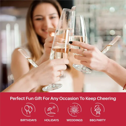 Vista 7 de Sneaky Booze Champagne vino cerveza licor alcohol escopeta flauta de copa. tirador de beber para fiesta previa al juego, fiestas universitarias