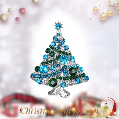 Vista 2 de EVER FAITH Streamer Star - Broche para árbol de Navidad, cristal austriaco, Cristal