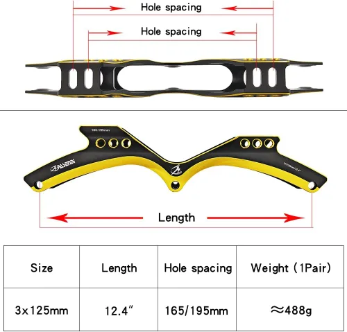 Vista 5 de Zapatos profesionales de patines de velocidad 3 ruedas para hombre 3X125MM ruedas grandes de fibra de carbono zapatos de patinaje negro en línea