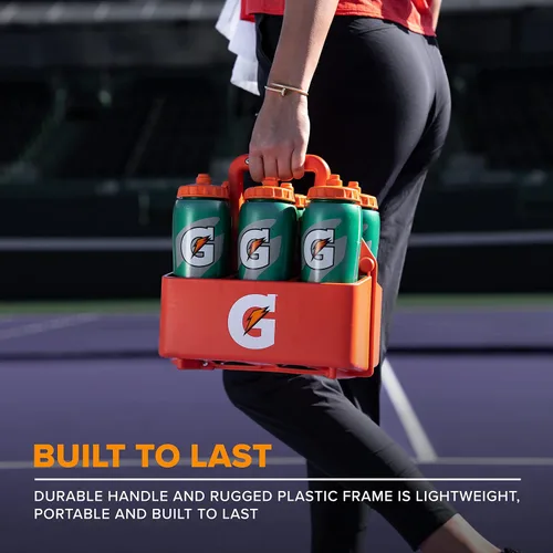 Vista 7 de Gatorade Soporte para botellas exprimible (capacidad para 6 botellas), naranja