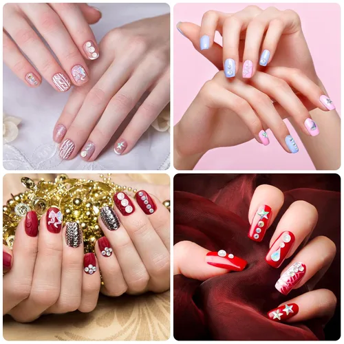 Vista 6 de OIIKI 4 hojas de calcomanías de gemas de cara de corazón de estrella, calcomanías de acrílico para joyería de cuerpo, perlas de luna de Halloween