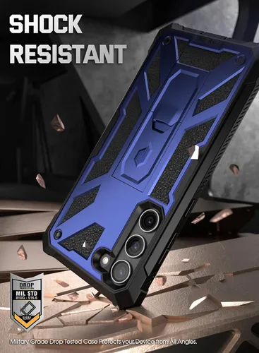 Vista 5 de Poetic Spartan - Funda para Samsung Galaxy S23+ Plus 5G de 6.7 pulgadas, protector de pantalla integrado funciona con identificación de huellas Azul