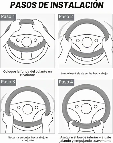 Vista 4 de Funda de cuero para volante de 15 pulgadas, transpirable, antideslizante, funda protectora para volante, elástica, suave, cómoda, universal