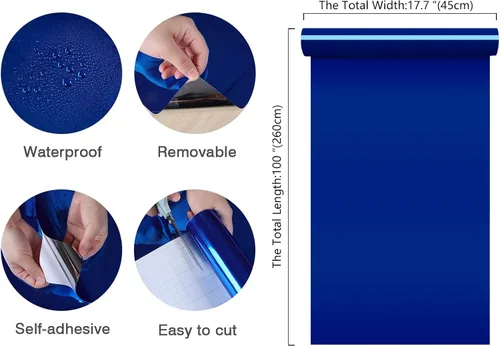 Vista 8 de CHIHUT Papel adhesivo de acero inoxidable para electrodomésticos, papel tapiz metálico para despegar y pegar para refrigerador, papel tapiz