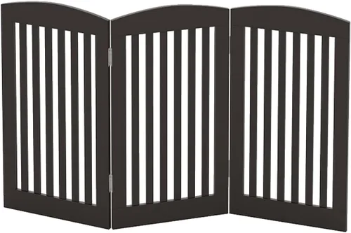 Vista 8 de PAWLAND Puerta Plegable Independiente de Madera para Mascotas para Perros, 24 Pulgadas 3 Paneles Valla de Paso, Puerta para Perros para la Casa