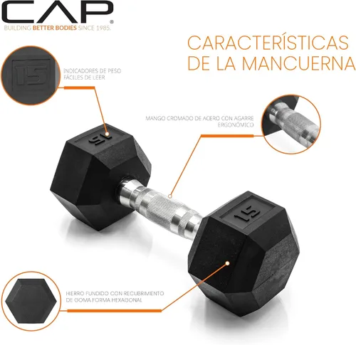 Vista 4 de CAP Barbell Rubber Coated Dumbbell Weight Set with Vertical Rack 100 lb, 150 lb, and 210 lb Options