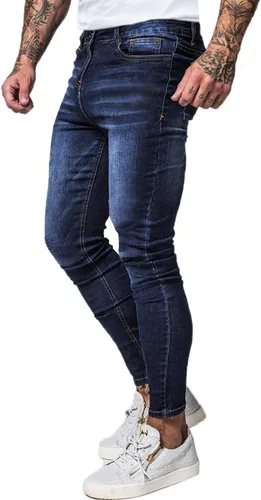Vista 2 de Jeans Gingtto ajustados, desgastados, para hombre