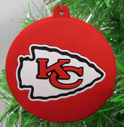 Vista 3 de Arrowhead Patrick Mahomes Football Team - Juego de adornos navideños de 6 piezas (diseño único inastillable)
