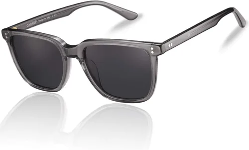 Vista 15 de CARFIA Gafas de sol polarizadas para hombre con protección UV400 Cool Man 1. Marco Tortuga Lente Gris