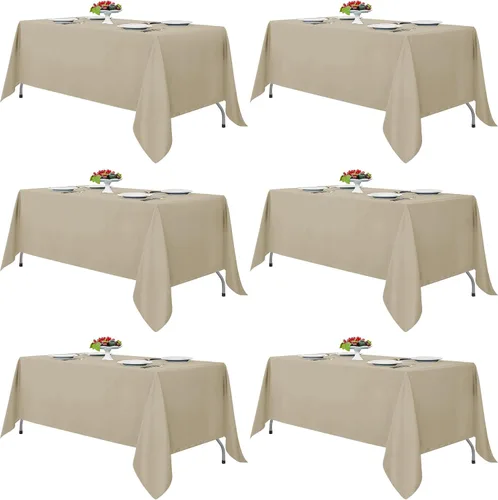 Vista 10 de Fitable - Paquete de 8 manteles rectangulares: telas de mesa lavables, resistentes a las manchas y sin arrugas, cubiertas de mesa reutilizables