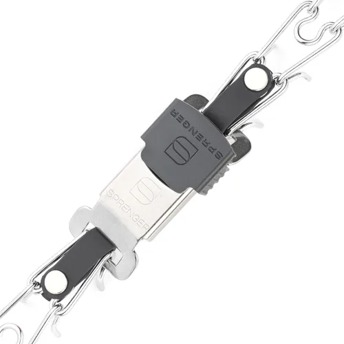 Vista 4 de Collar de perro de acero cromado Herm Sprenger para perros pequeños con hebilla de liberación rápida ClicLock y inserto de Biothane Collar de punta