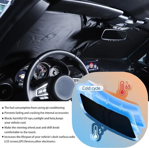 Vista 4 de Parasol para parabrisas original para Mazda MX-5 ND 2016 2017 2018 2019 2020 2021 2022 2023 protector reflectante para parabrisas de automóvil