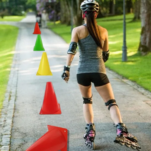 Vista 5 de Mirepty Conos de Tráfico de Plástico de 7 Pulgadas Marcador de Agilidad para Entrenamiento Deportivo para Fútbol, Patinaje, Fútbol Americano