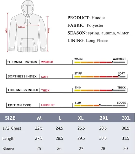 Vista 7 de JACKETOWN Sudadera con capucha de forro polar pesado para hombre, con cremallera completa, forro de sherpa, abrigo cálido de lana