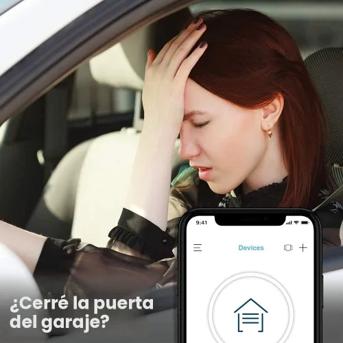 Vista 2 de CHAMBERLAIN Control inteligente de garaje - Hub de garaje inalámbrico y sensor con WiFi y Bluetooth - Controlado por teléfono inteligente