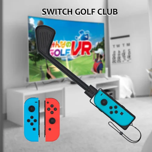 Vista 8 de Uxilep Golf Club for Mario Golf Super Rush - Nintendo Switch Joy-con AccessoriesMini Golf Clubs Hand Grip Accessories with Wrist Strap for Joy Cons