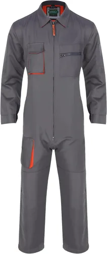 Vista 3 de Overol de manga larga con cremallera frontal para hombre, uniforme mecánico, múltiples bolsillos, ropa de trabajo