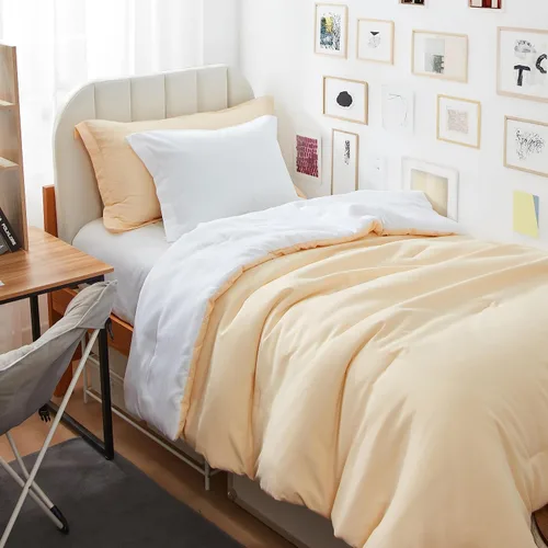 Vista 9 de Dorm Haul® Cozy College - Juego de edredón para cama individual XL - Leche de olmo/avena