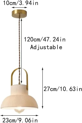 Vista 6 de Luces colgantes de isla de cocina de mediados de siglo, lámpara colgante de cerámica blanca nórdica, lámpara colgante de latón cepillado dorado