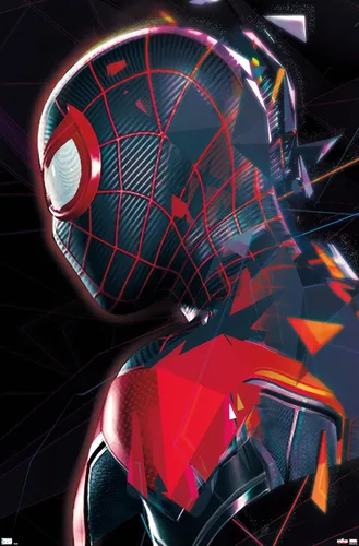 Vista 9 de Trends International Marvel's Spider-Man: Miles Morales - Póster de pared de perfil, 14.725 x 22.375 pulgadas, versión enmarcada de madera de granero
