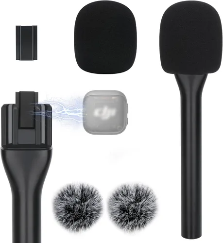 Vista 13 de YOUSHARES Lavalier - Mango de micrófono para RODE Wireless GO/GO 2/ME/Pro y DJI Mic 1/2, incluye bandera de micrófono y parabrisas de espuma