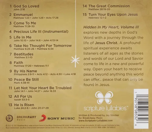 Vista 2 de Hidden In My Heart: Lullaby Journey Through The Life Of Jesus Vol. 3 [CD]