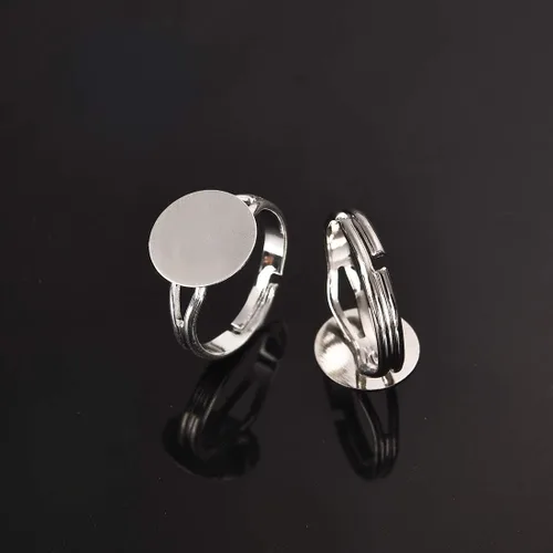 Vista 4 de LANBEIDE 40 anillos en blanco, chapado en plata, ajustable, plano, de 0.47 pulgadas, base de anillo en blanco (oro + plata)